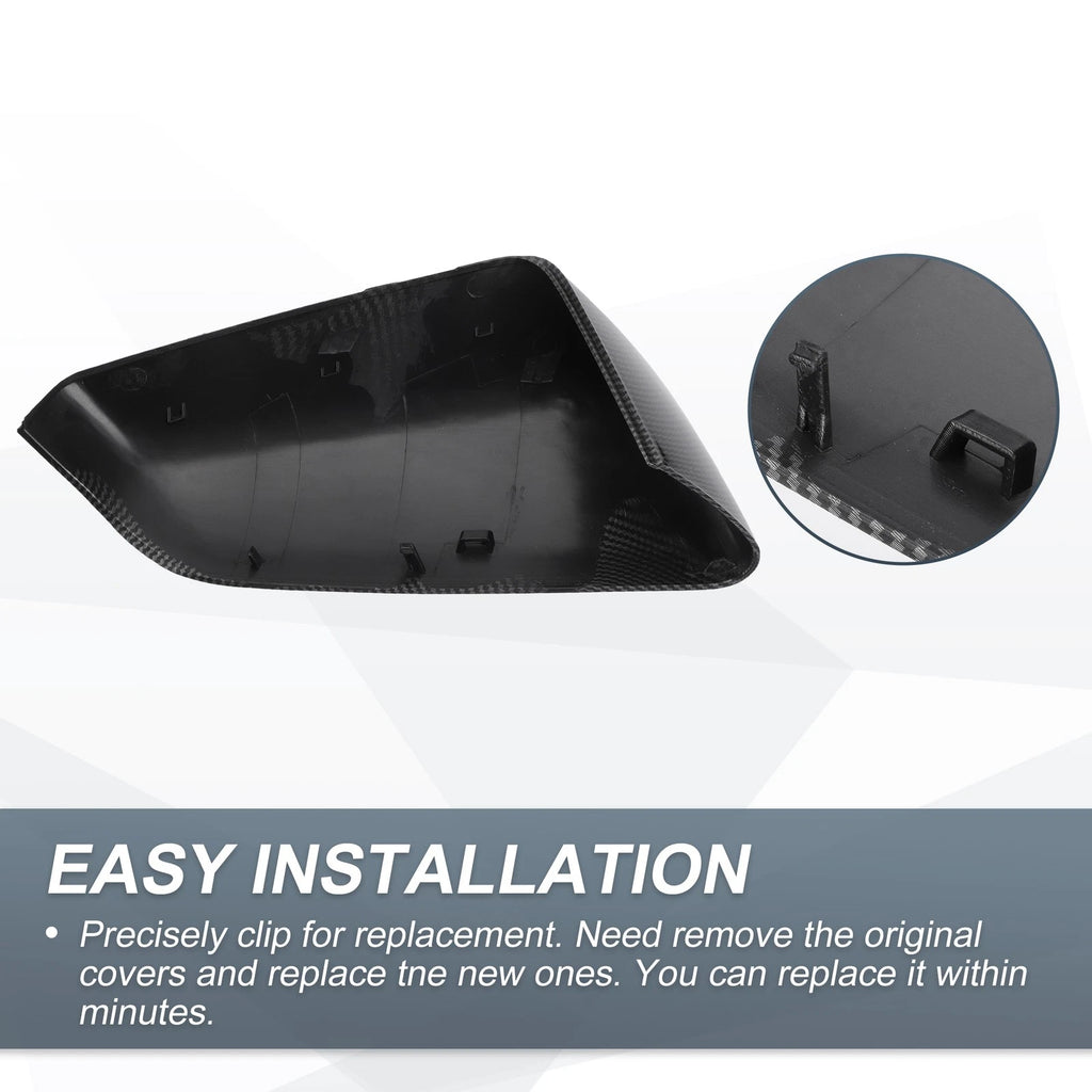 Set of 2 Rearview Mirror Cover Caps Black Carbon Fiber for Chevy Equinox (2010–2017)