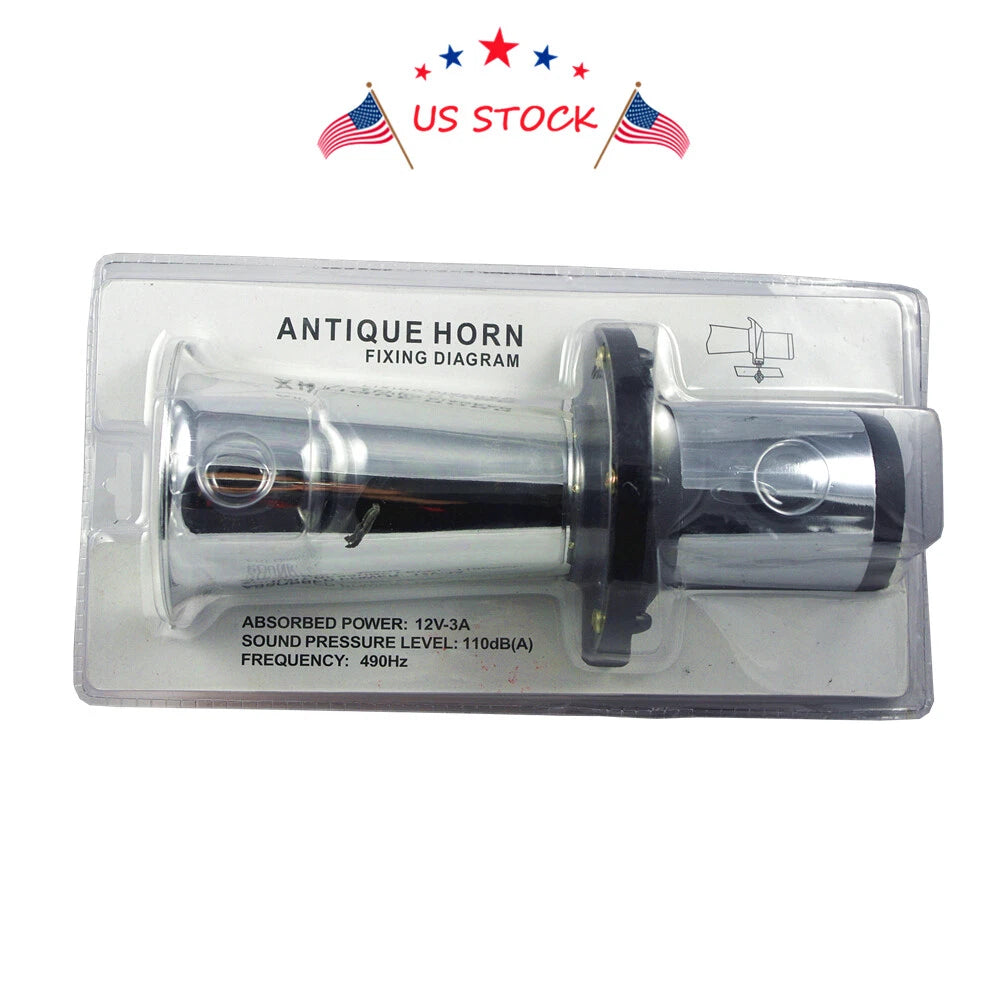 Vintage Style Klaxon Horn for Antique Cars (12 Volt)