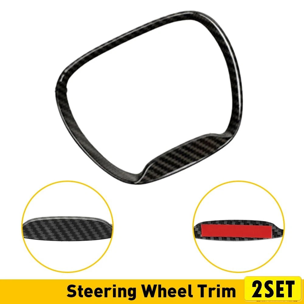 Carbon Fiber Steering Wheel Frame Trim Ring for Dodge Challenger Charger (2015–2023)