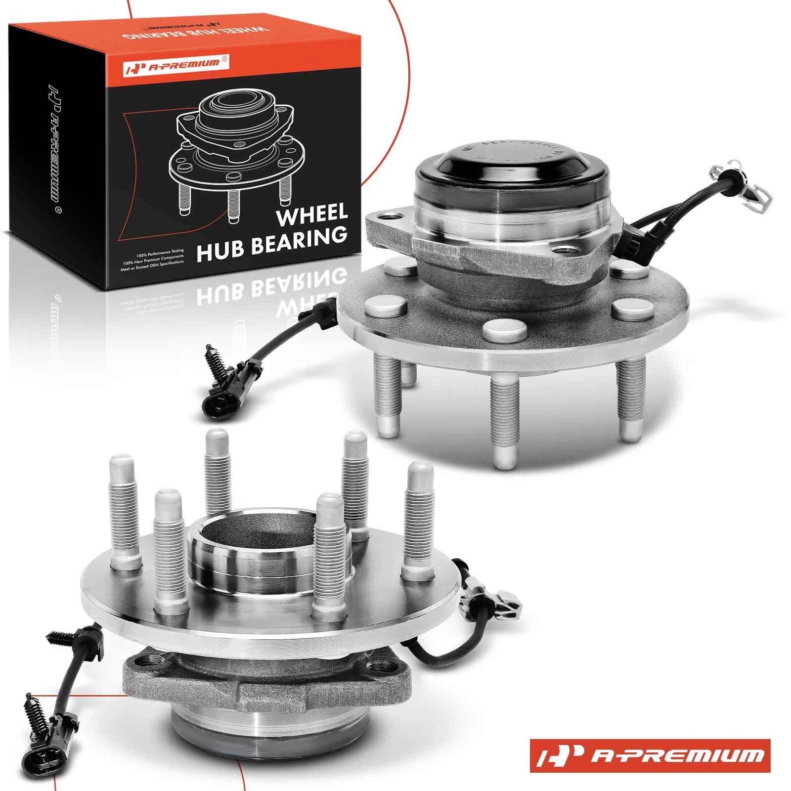 2X Front Wheel Hub & Bearing Assembly for Chevrolet Silverado 1500 (2007–2018)