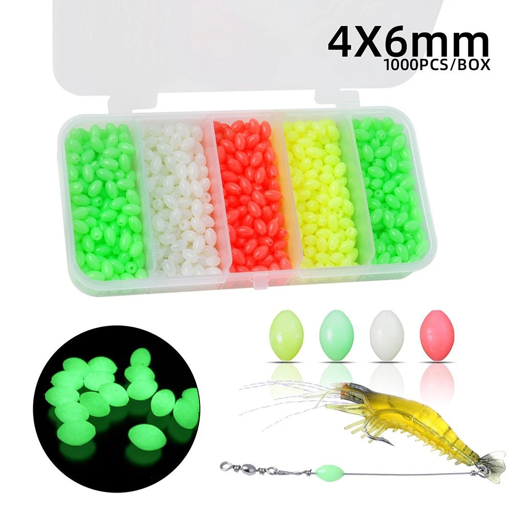 Set of 1000 Plastic Diamond Glow Beads for Bait Stopper Lure Rigging