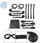 Set of 4 Black Ratchet Straps 2200 LB with Safety Lock S Hooks 15 FT