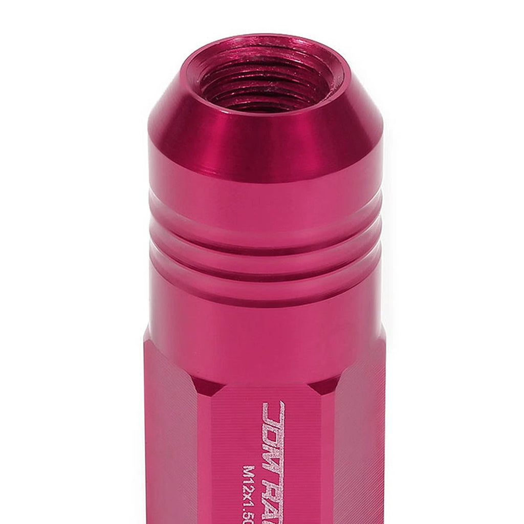 20Pcs Aluminum Pink Closed End Lug Nuts + Adapter M12X1.5 for JDM Vehicles