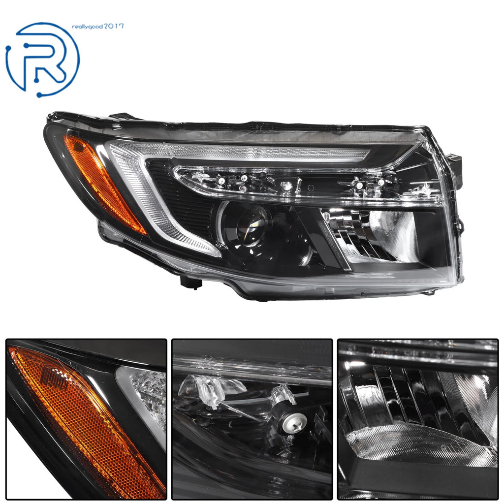 Set of 2 Black Headlights w/LED DRL for Honda Passport/Ridgeline (2022–2025)