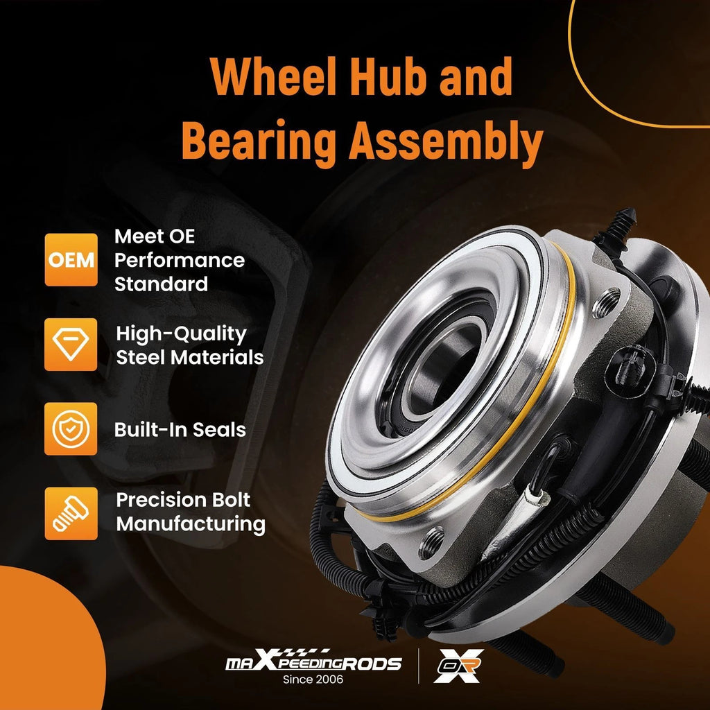 Set of 2 Front Wheel Bearings and Hubs for Ford F-350 Super Duty (2017–2022)