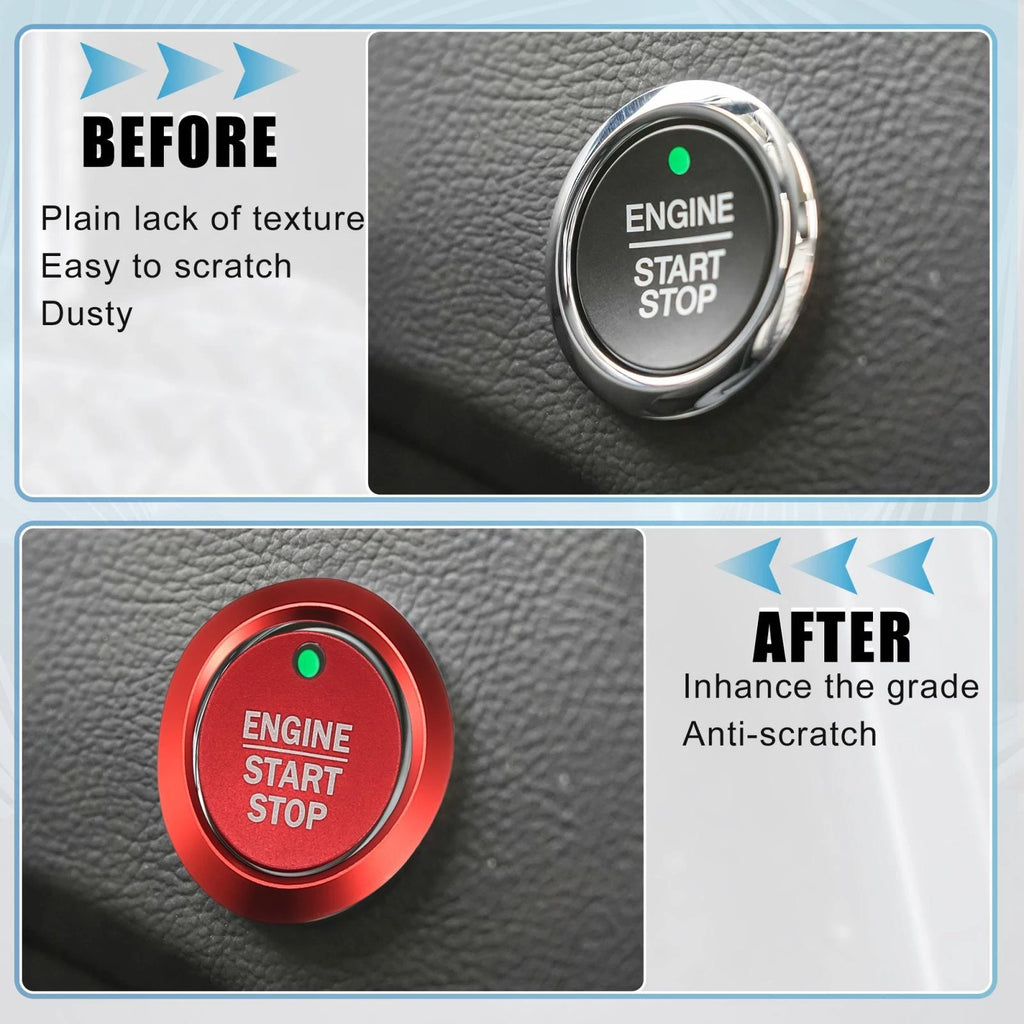 Engine Start Stop Button Cover Kit for Ford F-150 (2016–2021) Red