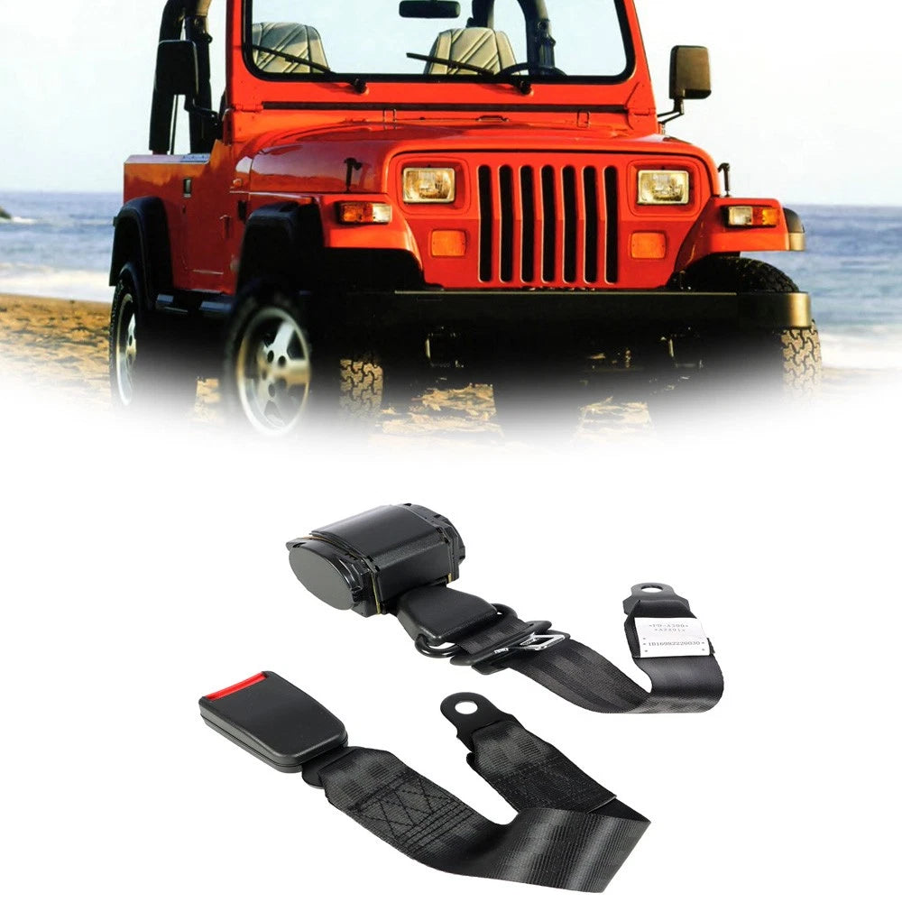 Retractable 3 Point Safety Belt for Jeep Wrangler CJ YJ (1982–1995)