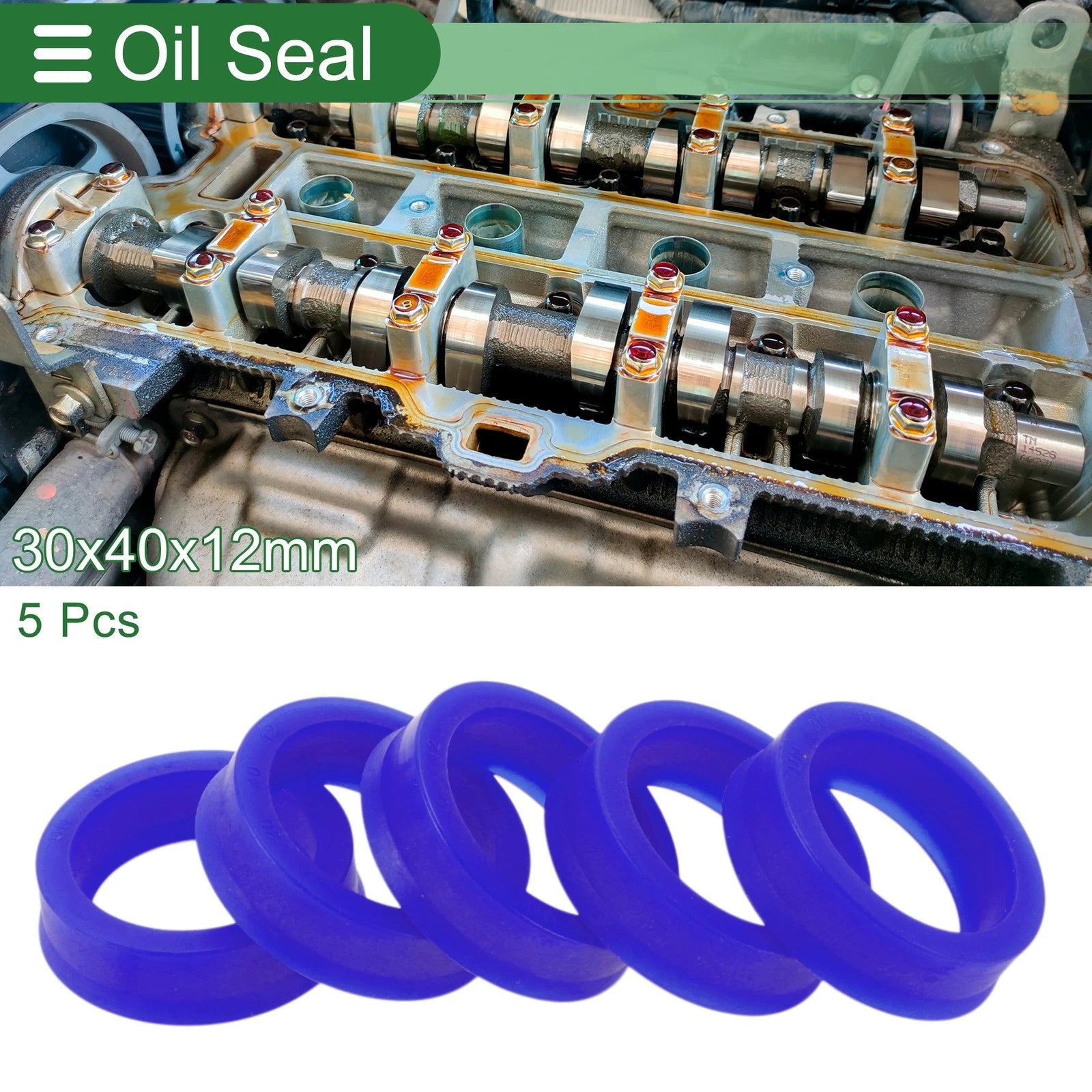 Set of 5 Oil Seal Rotary Shaft Seal 30x40x12mm High Pressure TPU