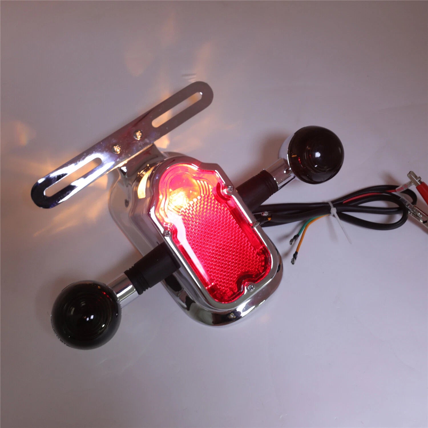 Chrome Rear Brake Tail Light Signal Blinker for Harley FL FLSTN
