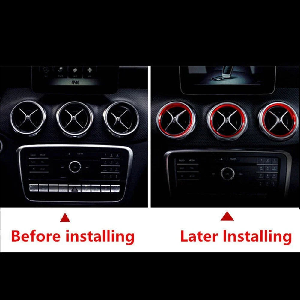 Aluminum Air Vent Outlet Cover Ring Trim / 5PCS / for Mercedes A/B/GLA/CLA Class
