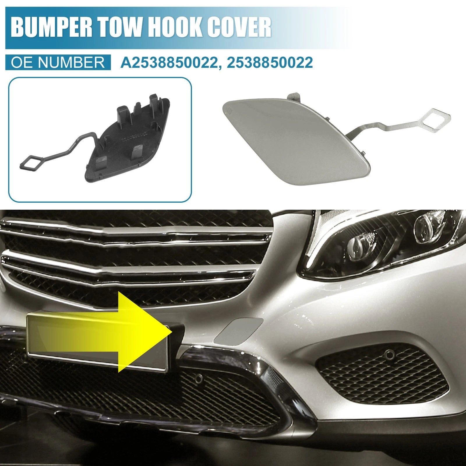 Front Bumper Tow Hook Cover Cap A2538850022 for Mercedes-Benz (2019–2023)