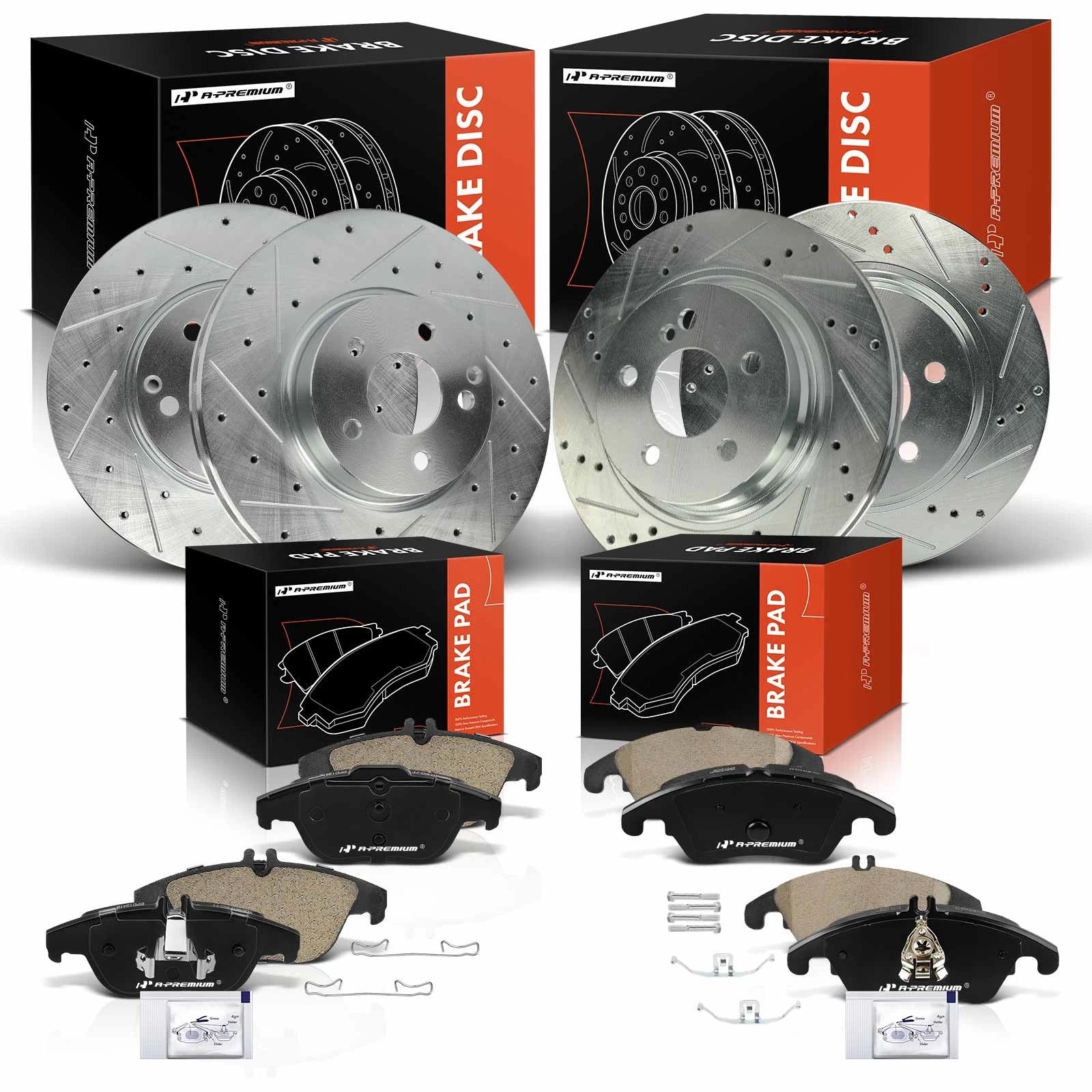 Drilled Brake Rotors & Ceramic Pads for Mercedes-Benz C350 (2008–2015)