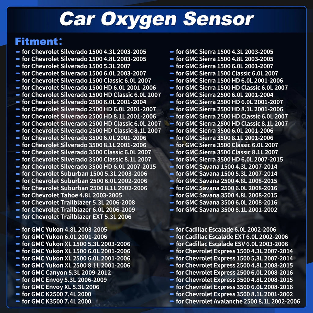 Upstream Oxygen Sensor Set of 2 for Chevrolet Silverado 1500 2500 3500