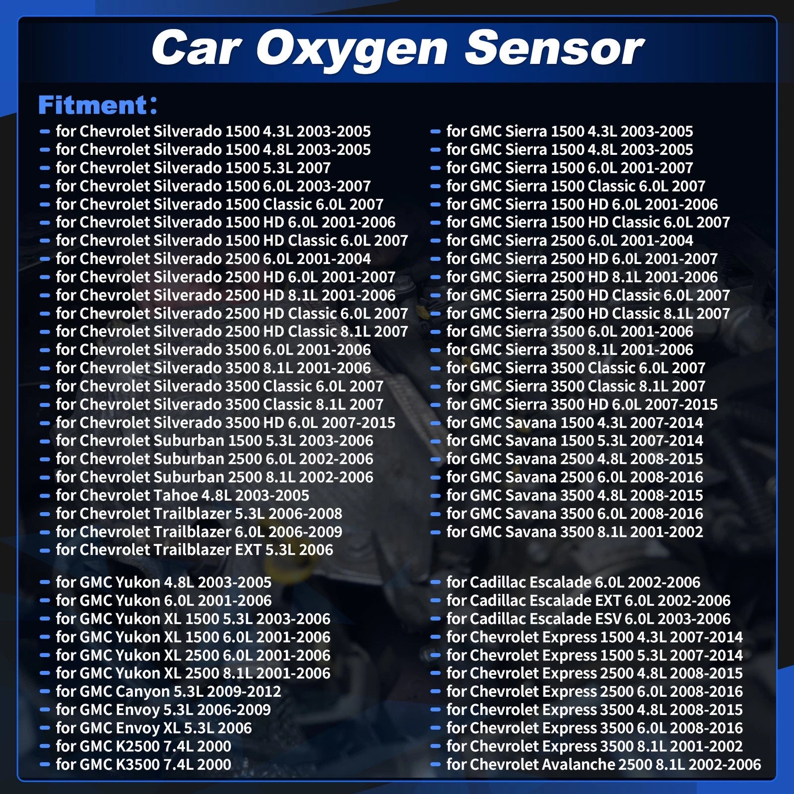 Upstream Oxygen Sensor Set of 2 for Chevrolet Silverado 1500 2500 3500