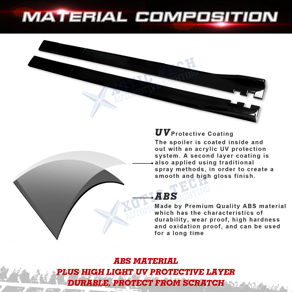 Universal 86.5" Side Skirt Extension Rocker Panel Lip Splitters (Canards) (2024-2024)