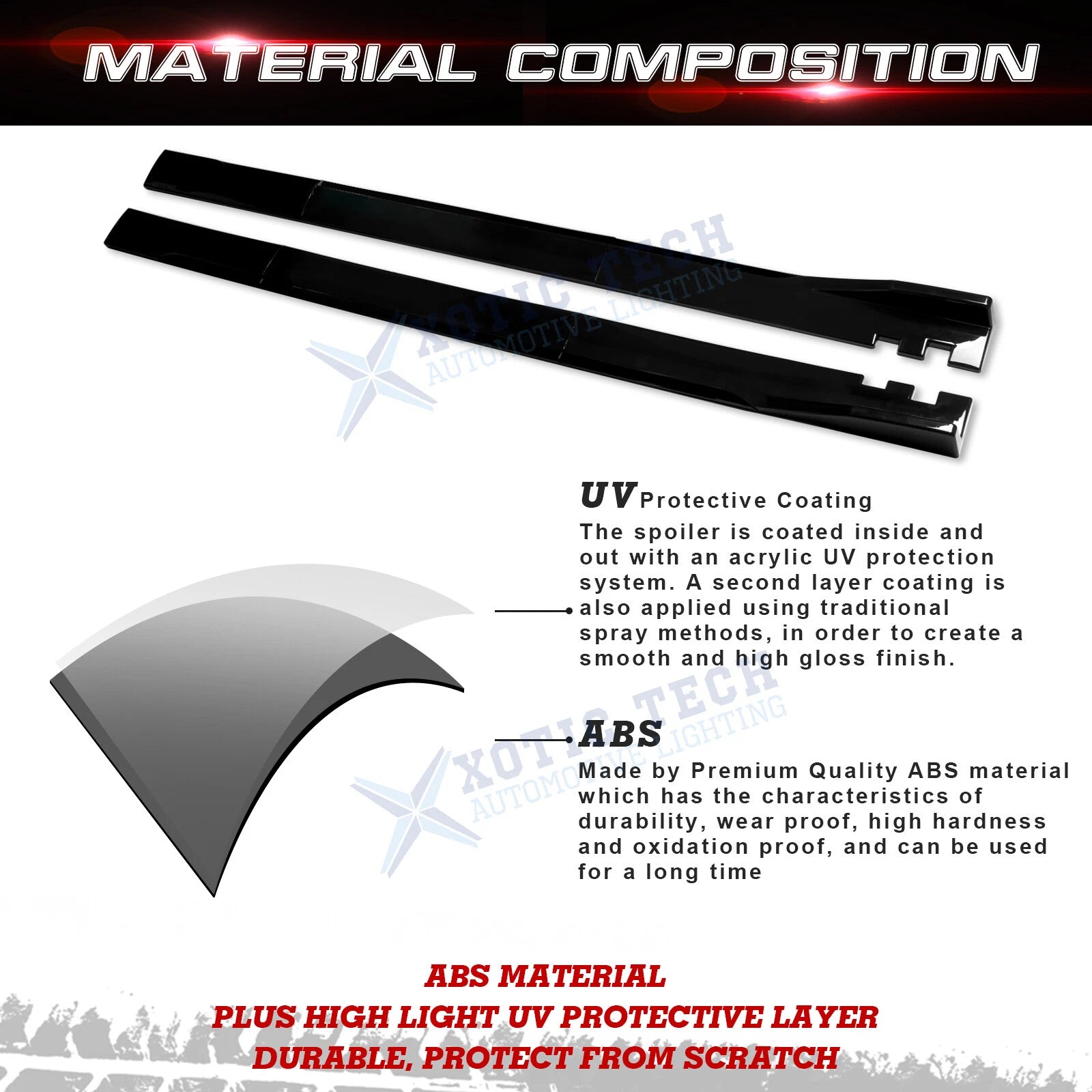 Universal 86.5" Side Skirt Extension Rocker Panel Lip Splitters (Canards) (2024-2024)