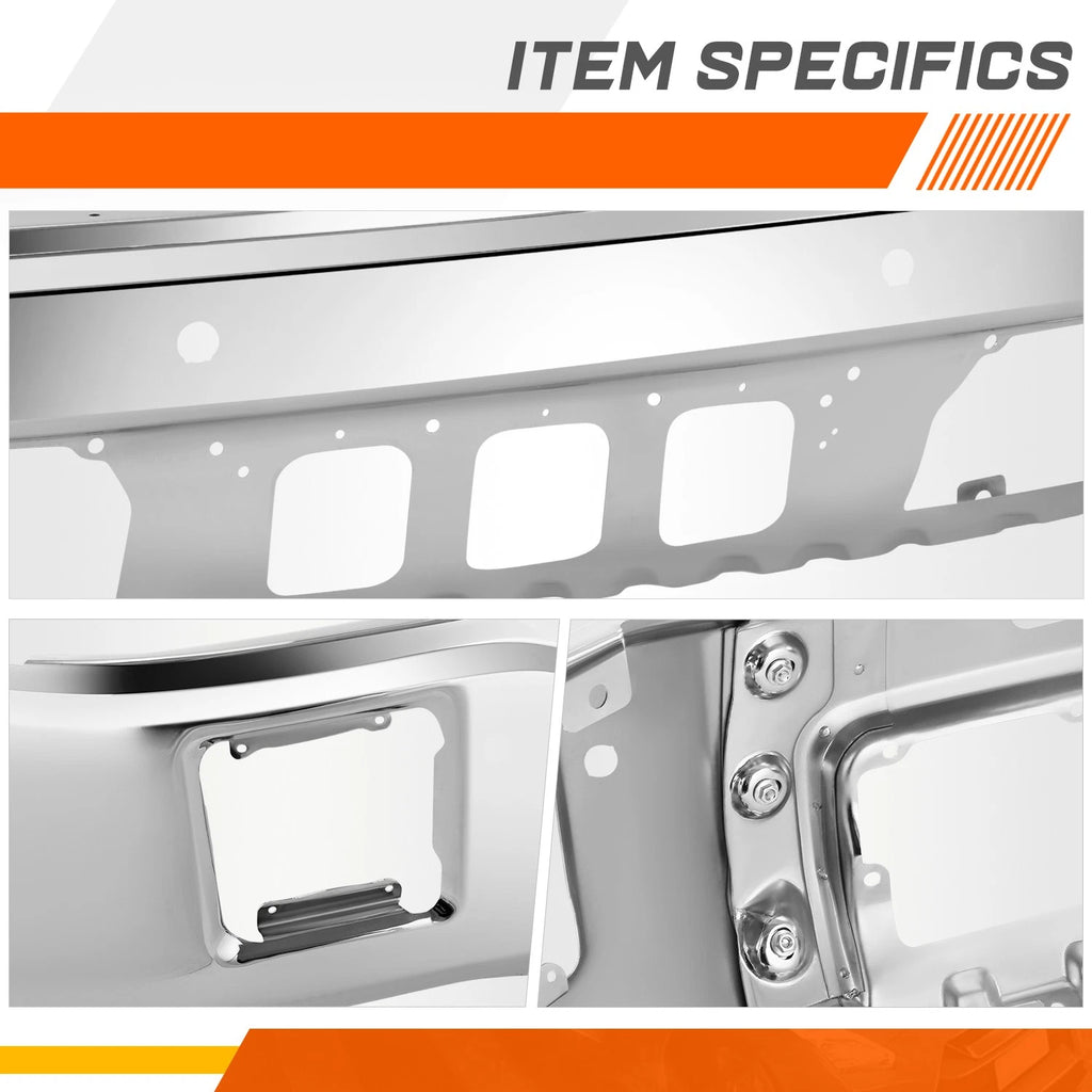 Front Bumper Face Bar for GMC Sierra 1500 (2014–2015) w/ Parking Sensor Holes Chrome