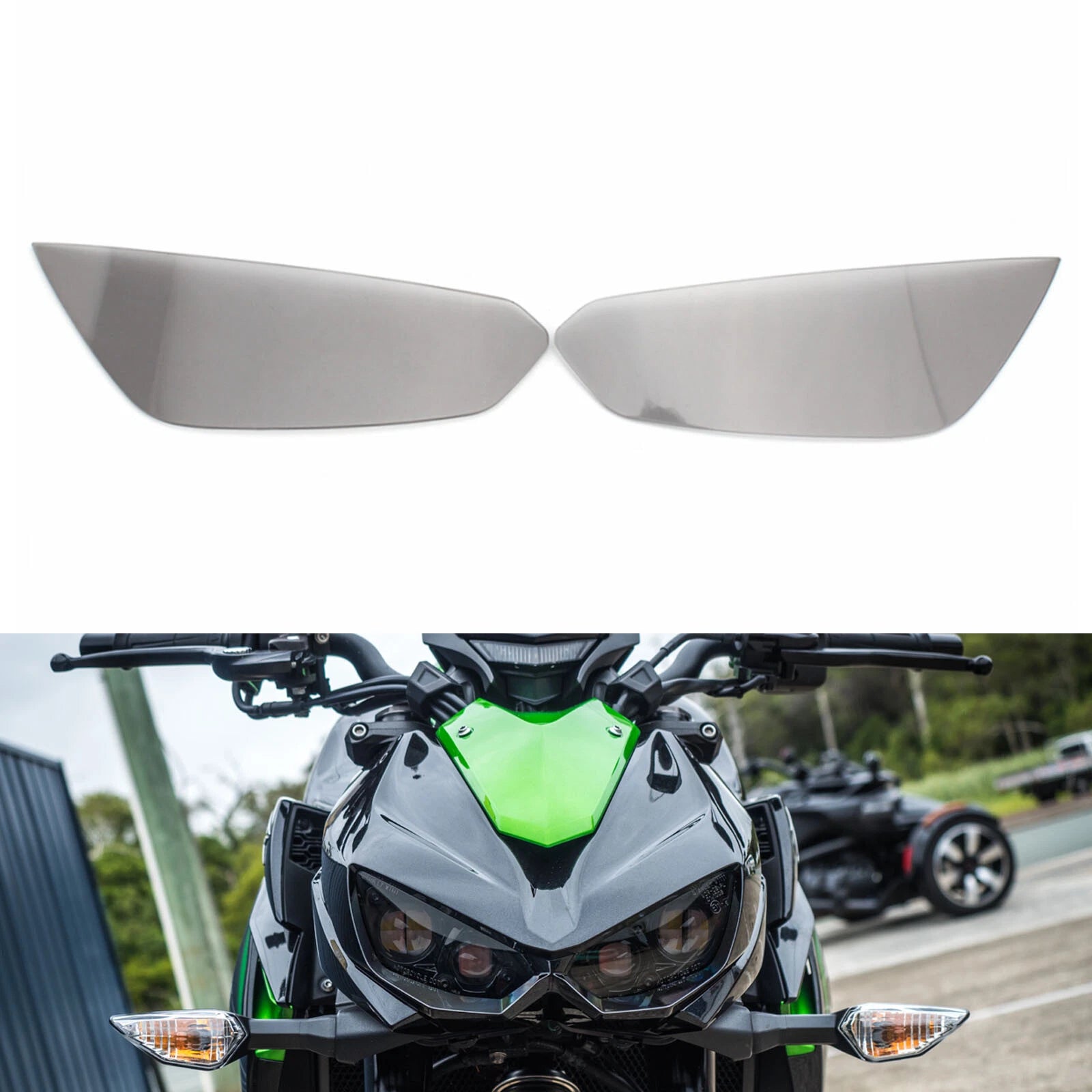 Front Headlight Lens Protection Smoke for Kawasaki Z1000 Z1000R (2014–2021)