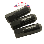 Set of 20 Aluminum Tuner Racing Lug Nuts for JDM Vehicles (60mm, Black)