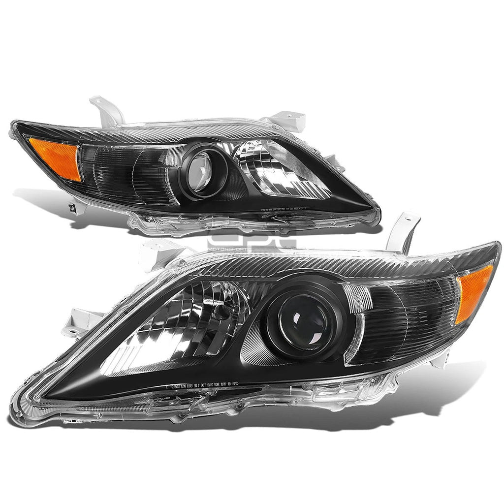 Projector Headlights for Toyota Camry (2010–2011) - Black Housing, Amber Corner