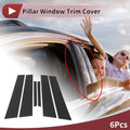 Door Pillar Window Trim for Ford Mercury Milan (2010–2012) Carbon Fiber Black