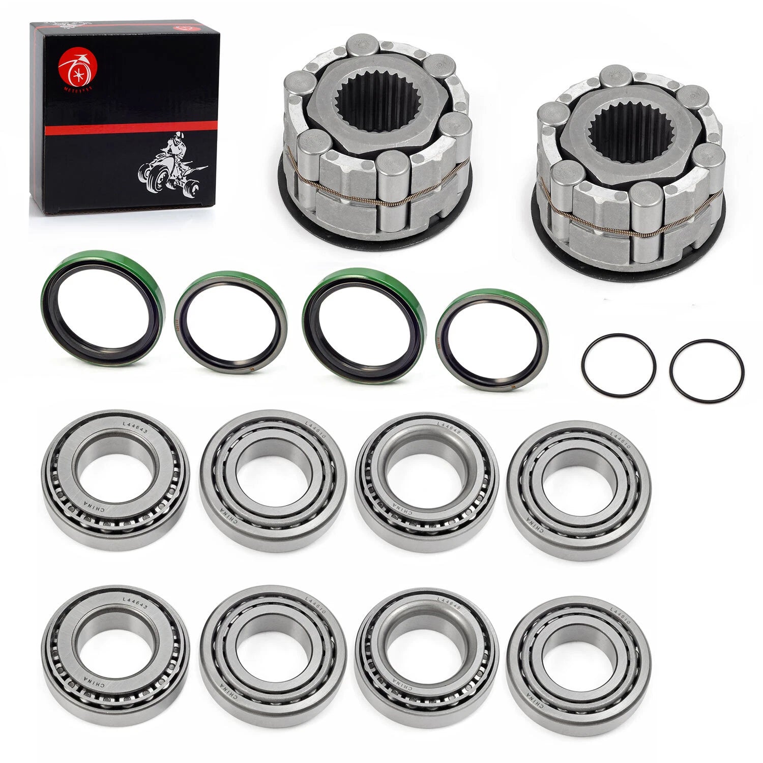 2X Front Wheel Hub Clutch Bearing Seals Kit for Polaris Scrambler 400 500 (1999–2003)