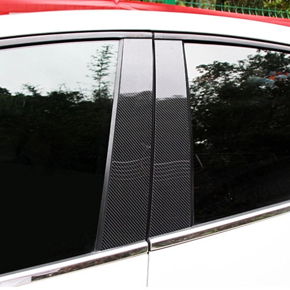 Black Window Door Pillar Posts Trim Cover for Honda Civic (2006–2011)