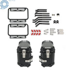 Set of 2 Aluminum Side Cases + 1 Top Case for Motorcycle (36L + 45L)