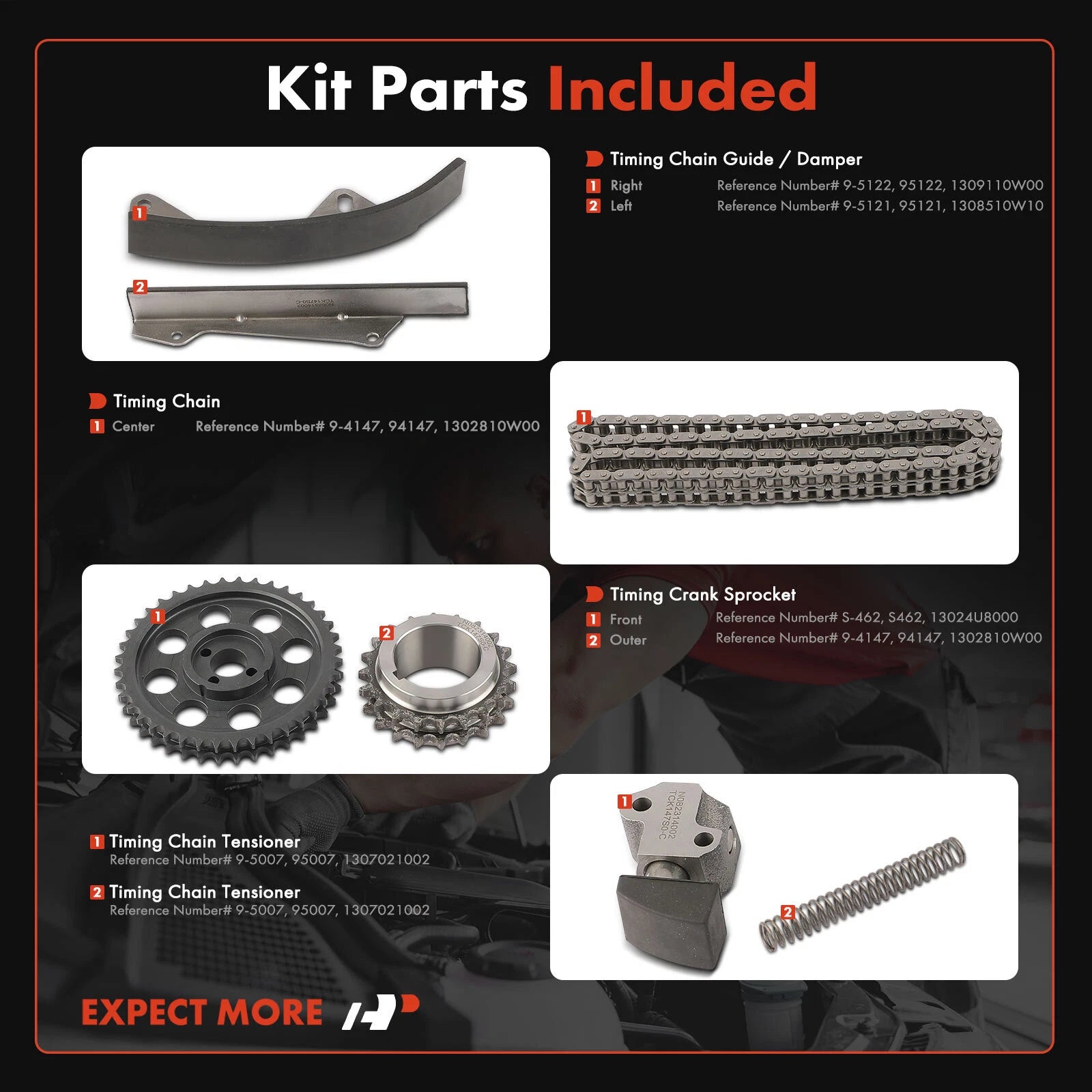 8x Timing Chain Kit for Nissan Pathfinder (1987-1988)