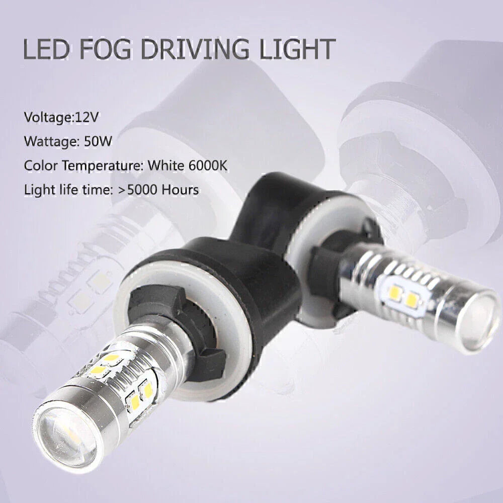 1 Pair 360������ LED Fog Light Bulbs for Car Driving Lamp 880 6000K