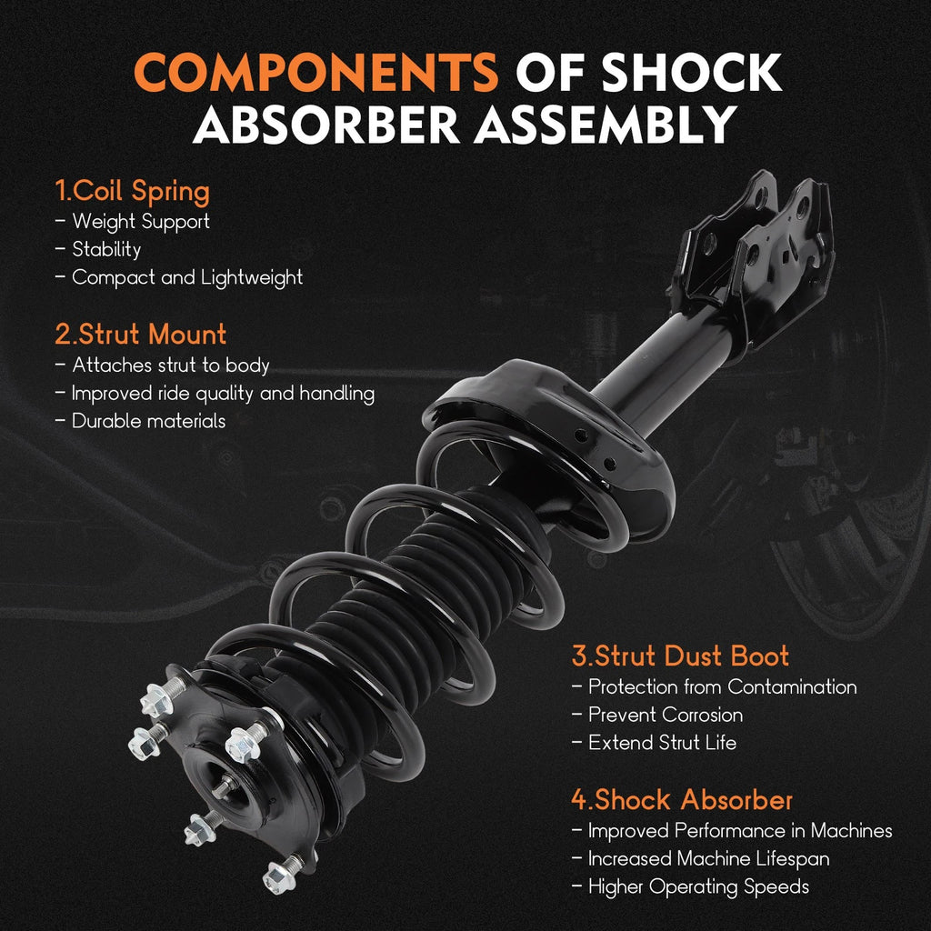 Set of 2 Complete Struts Shocks Springs for Honda CR-V (2007–2014)