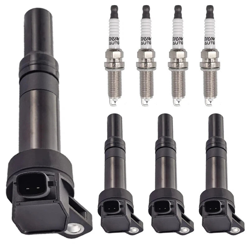 Set of 4 Ignition Coils + 4 Spark Plugs for Hyundai Elantra GT Tucson Kia Soul Forte5