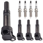 Set of 4 Ignition Coils + 4 Spark Plugs for Hyundai Elantra GT Tucson Kia Soul Forte5