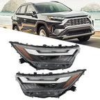 Pair Headlight Assemblies for Toyota RAV4 (2022–2023) Halogen with LED DRL
