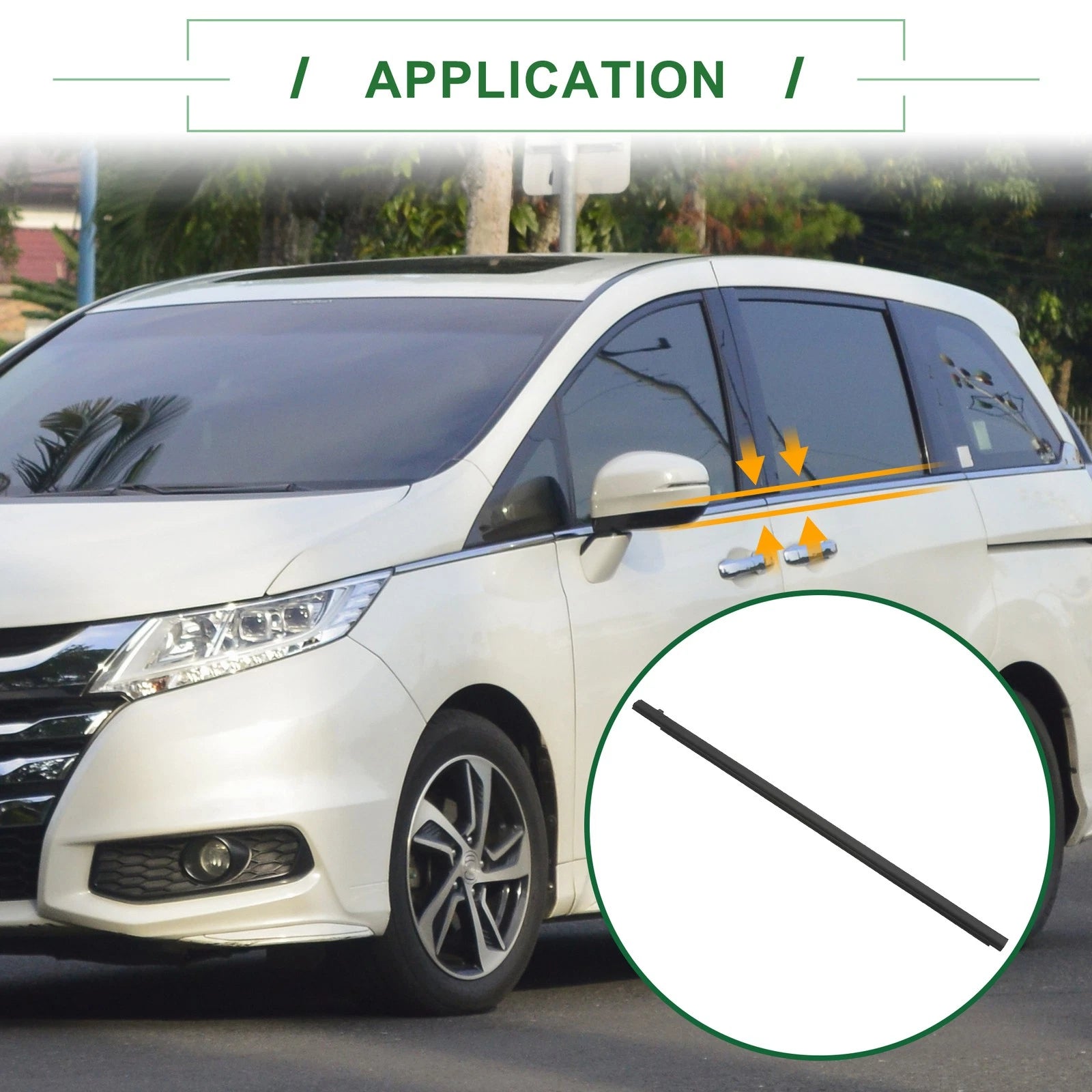 Set of 4 Weatherstrip Window Seal No.72450SFE004 for Honda Odyssey (2005–2008)