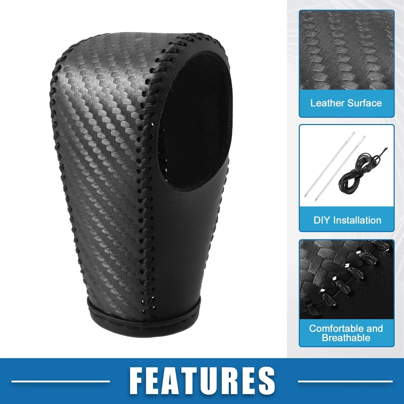Gear Shifting Knob Cover for Honda HR-V PU Leather Carbon Fiber (2016-2023)