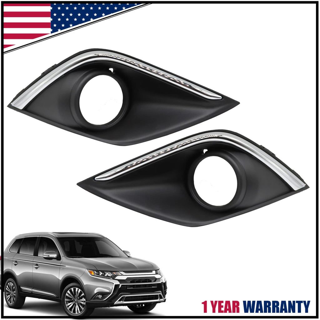 Pair Fog Light Bezel Cover Frame for Mitsubishi Outlander (2016–2019)