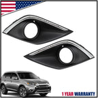 Pair Fog Light Bezel Cover Frame for Mitsubishi Outlander (2016–2019)