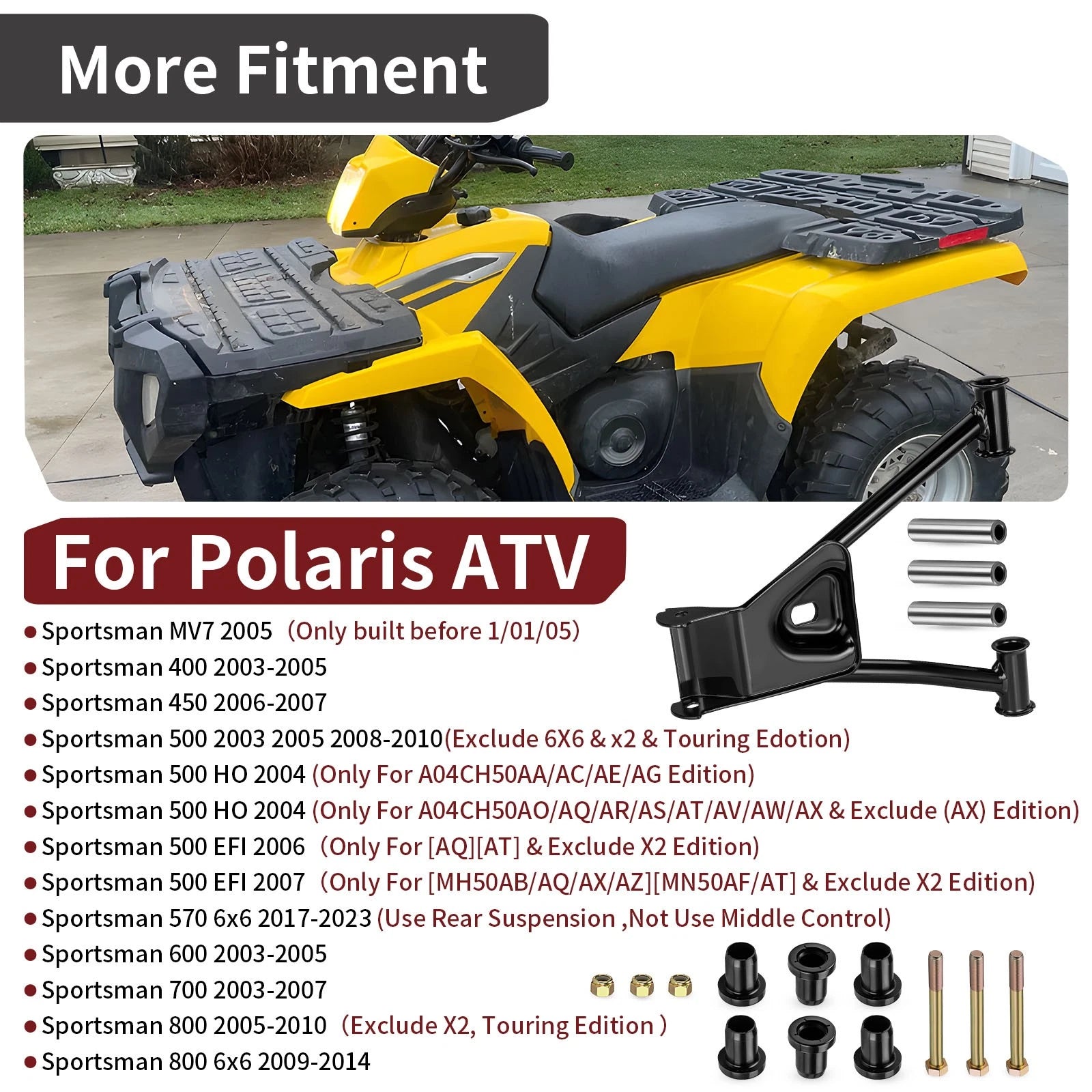 Rear Upper Left A-Arm Kit for Polaris Sportsman 570 6x6 (2017–2023) 1013766-067