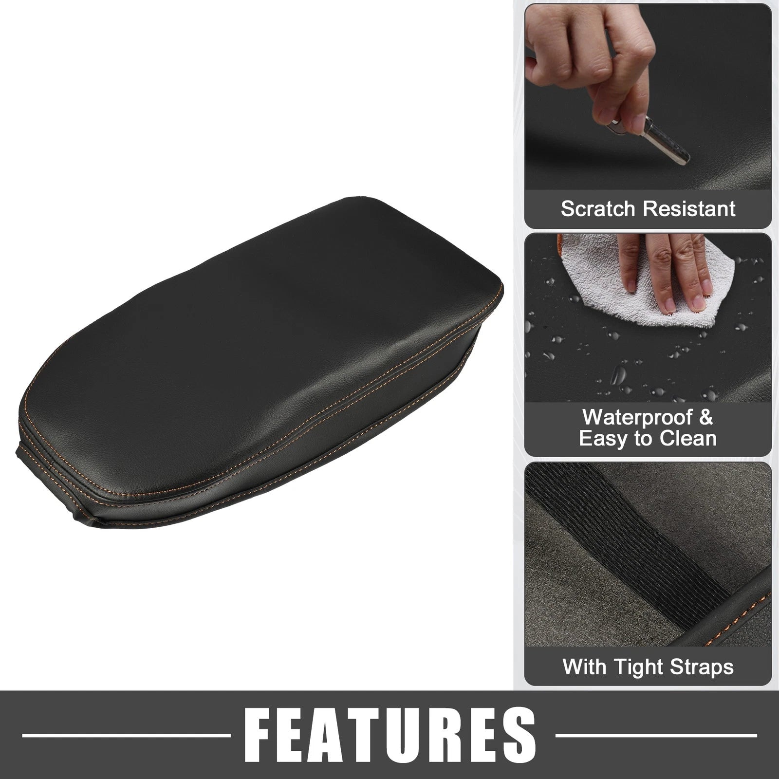 Center Console Armrest Cover for Toyota RAV4 (2019–2022) Black Brown