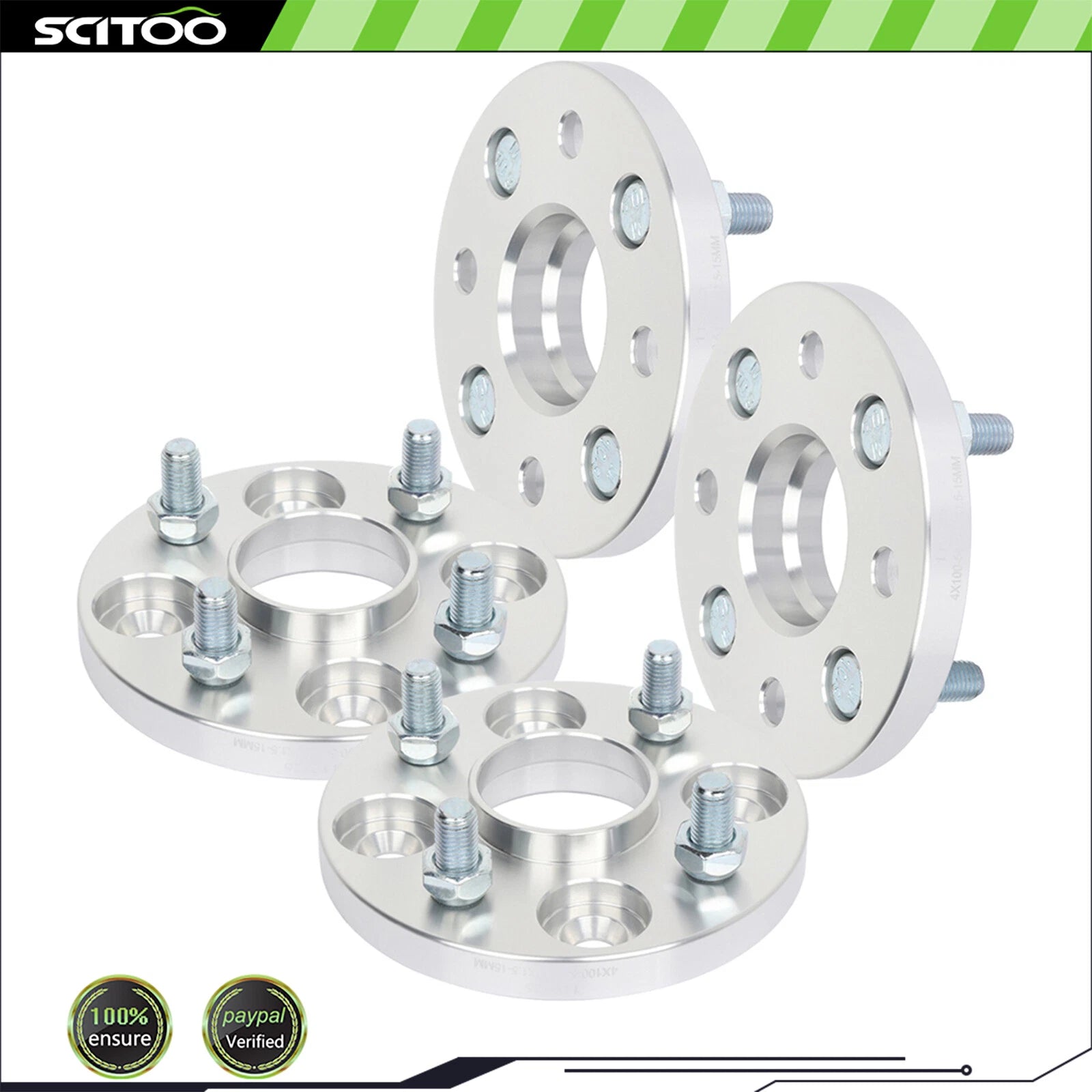 4X 15mm Wheel Spacers 12x1.5 for Toyota Corolla, Mazda Miata, Ford Escort