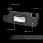 Driver Side Sun Shade Visor for Jeep Wrangler (2012–2018)