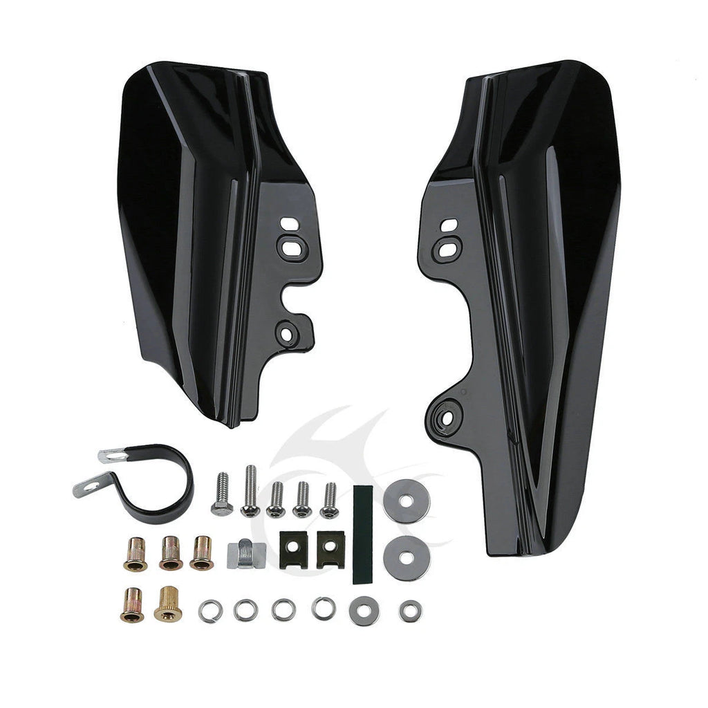 Chrome/Black Mid-Frame Air Deflectors for Harley Touring Street Glide (2001–2008)