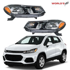 Set of 2 Halogen Headlights for Chevrolet Trax (2017–2020) Chrome Housing