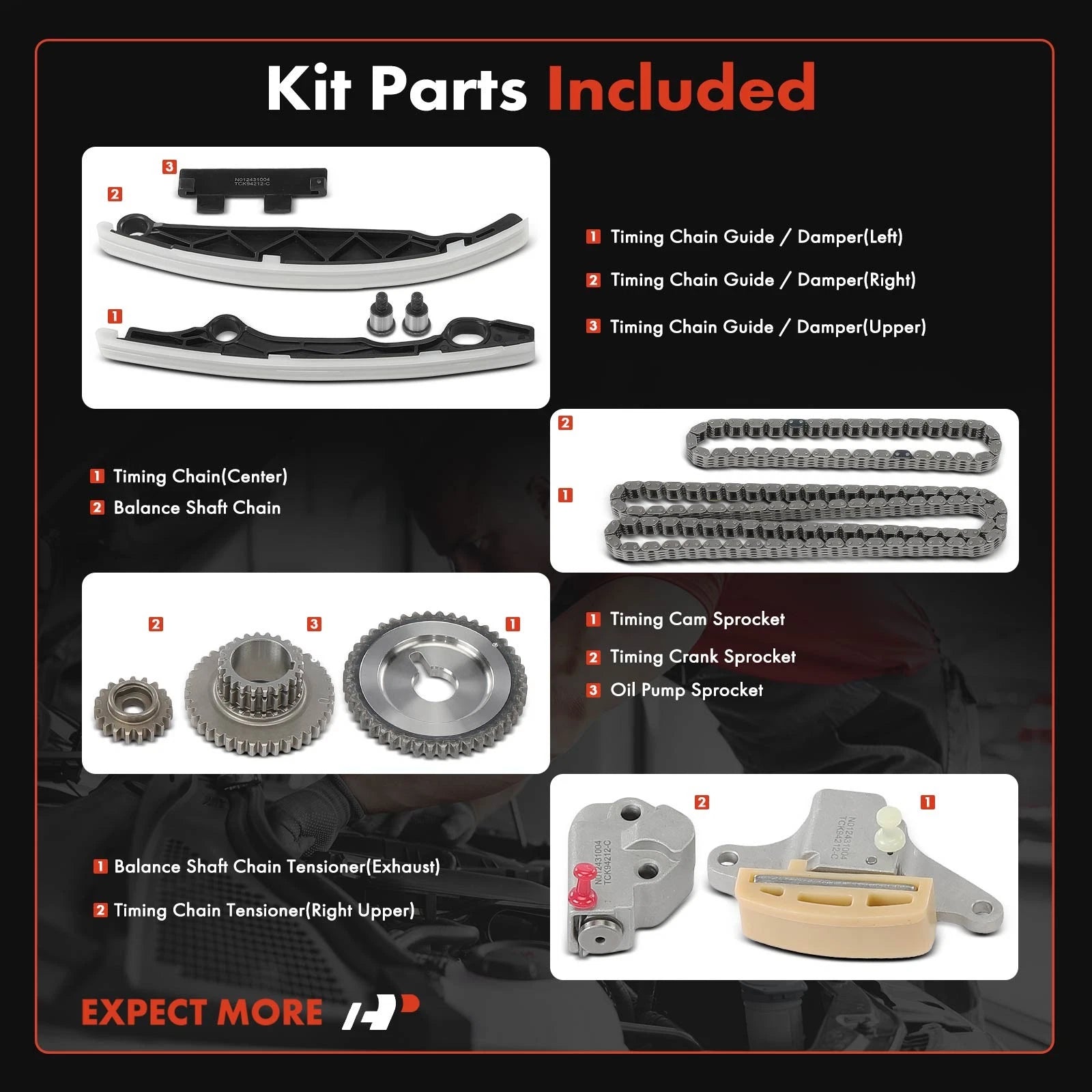 10x Timing Chain Kit for Nissan Altima Rogue (2010-2013)