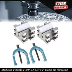 Set of 2 V-Block and Clamp for Precision Work