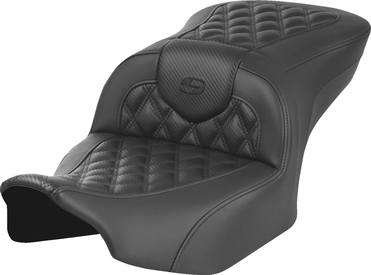 SADDLEMEN RoadSofa Seat for Motorcycle (without Backrest, Carbon Fiber)