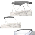 Bimini Top Boat Cover for 4 Bow (Fits 96"L 73"-78"W, 600D)