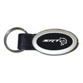 Black Leather Oval Keychain - Officially Licensed for Dodge SRT Hellcat