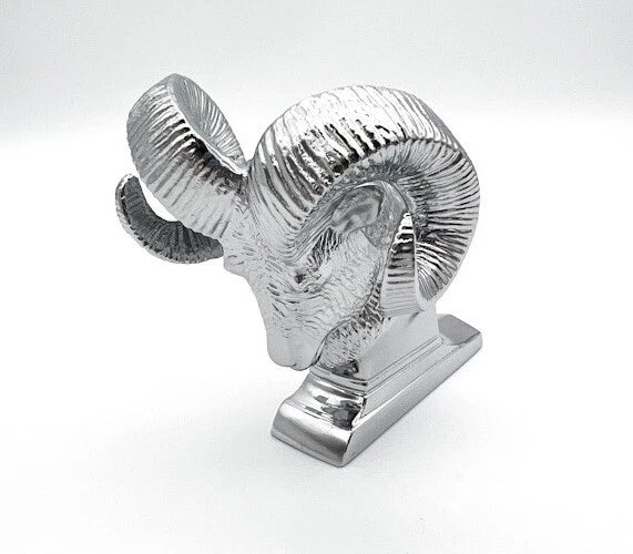 Chrome Metal Ram Head Hood Ornament for Dodge Ram (2002–2018)